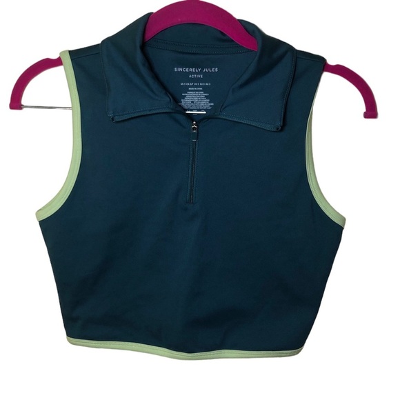Sincerely Jules Active 1/4 Zip Cropped Top size S - Picture 1 of 6